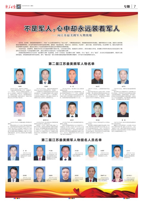 江蘇最美擁軍人物（2023）